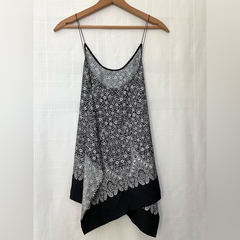 🌱Helmut Lang Black and White Silk Camisole with criss cross back - Picture 2 of 5